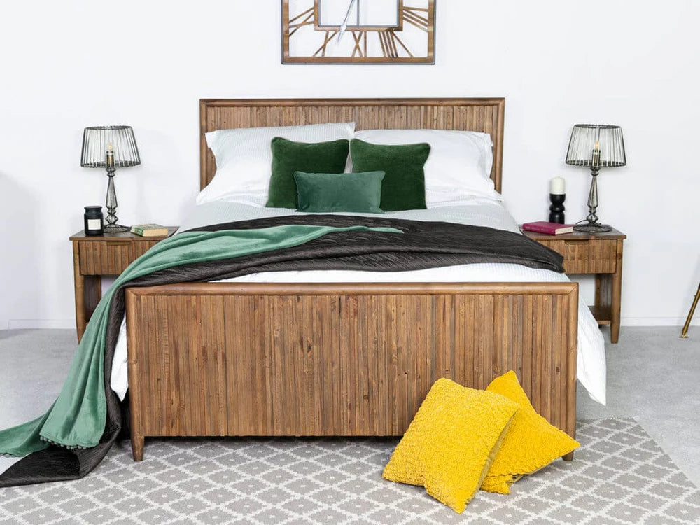Kairo King Bed Frame - Cashew Oak