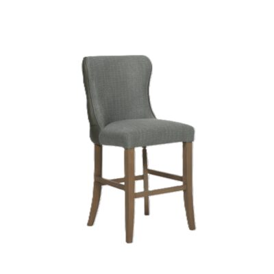 Duke Bar Stool - Fabric & PU Leather Back Green