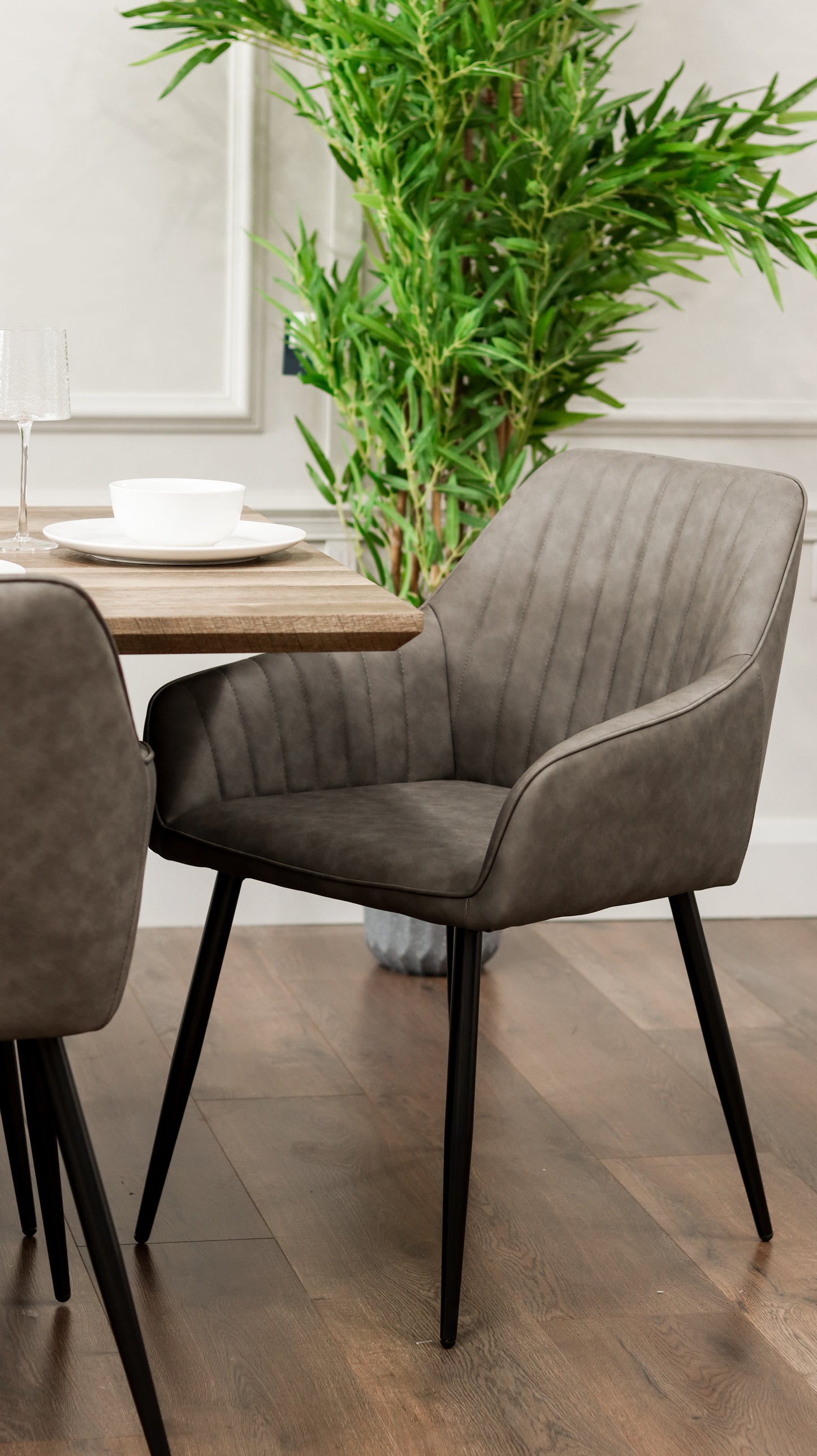 EZ Dining Chair - Smoke Grey PU