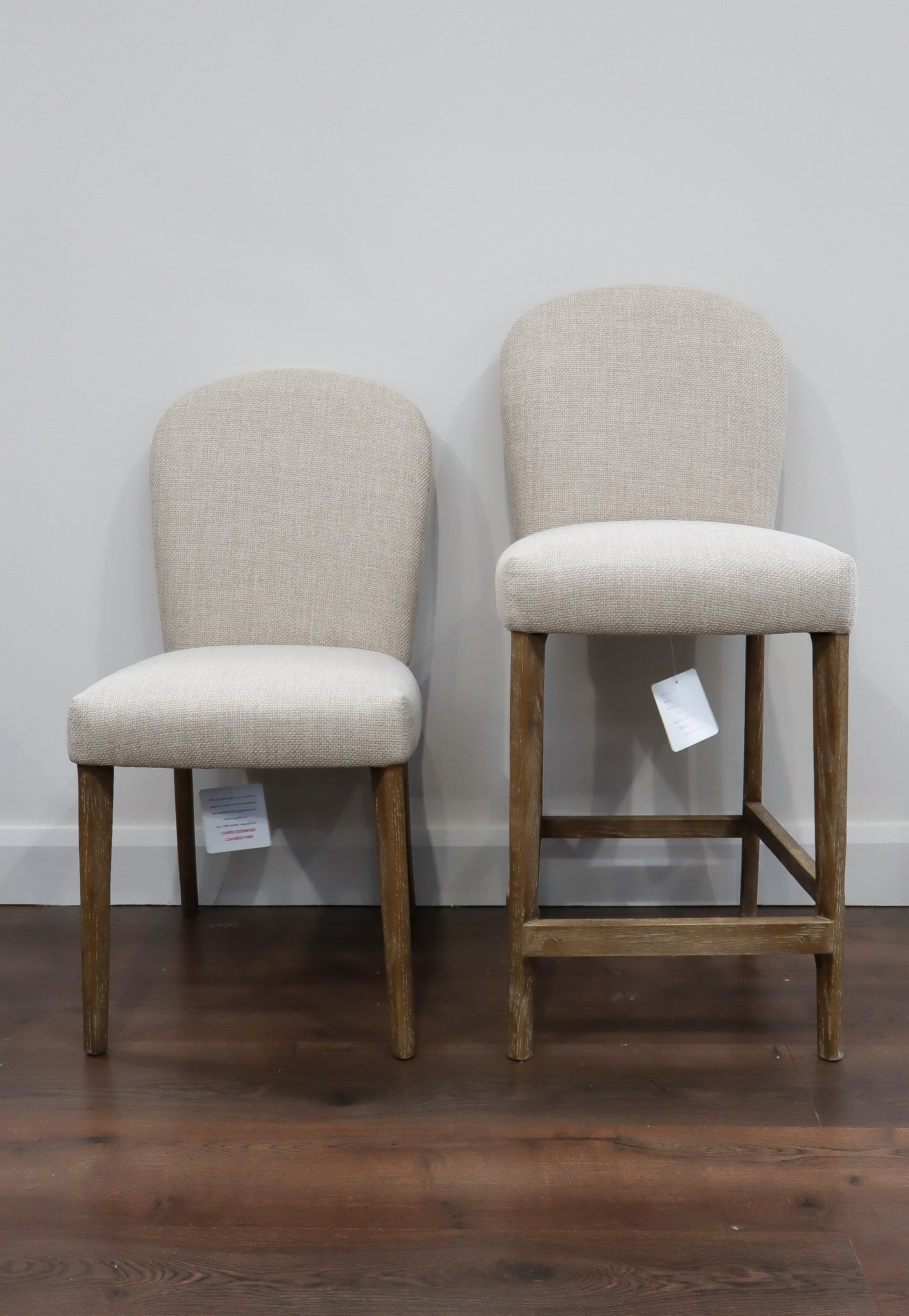 Jenny Bar Stool - Oatmeal Linen Fabric