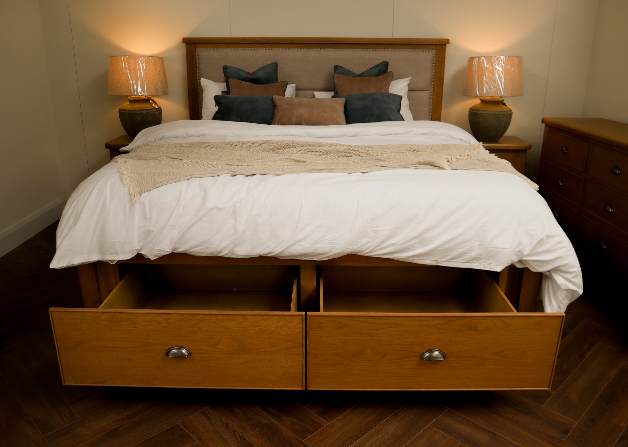 Aylesbury king Size Bed Frame  - Smoked Oak