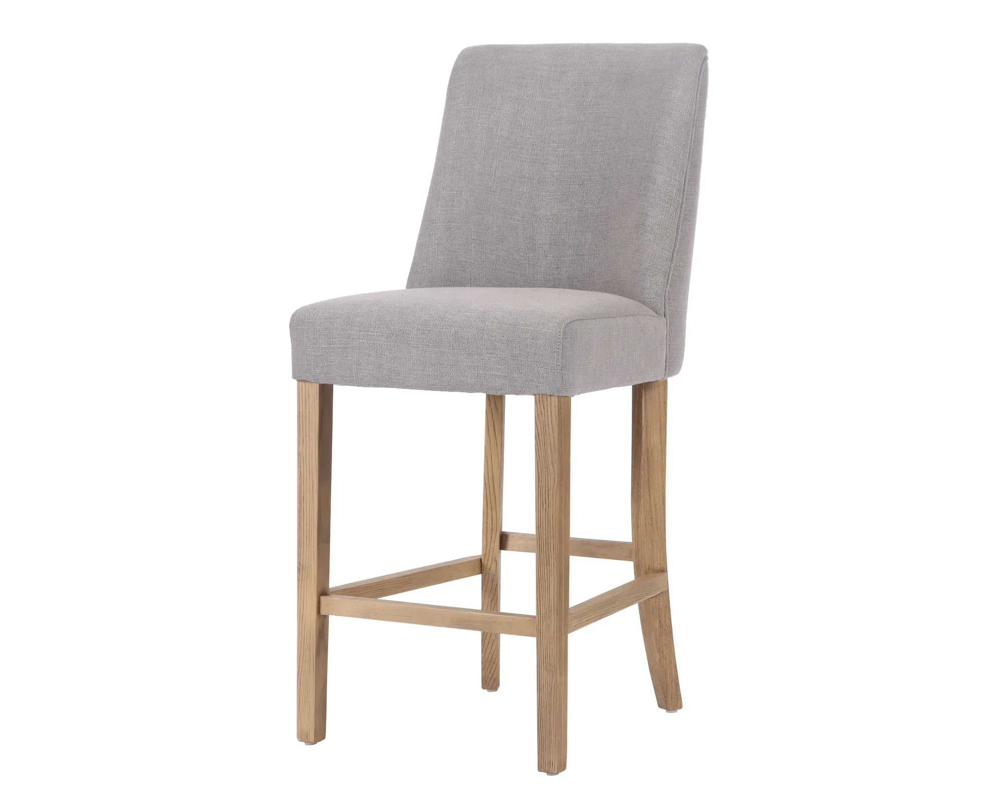 Rosa Bar Stool - Stone Linen Fabric