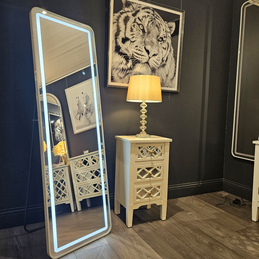 Led modena cheval mirror white 160 x 50cm