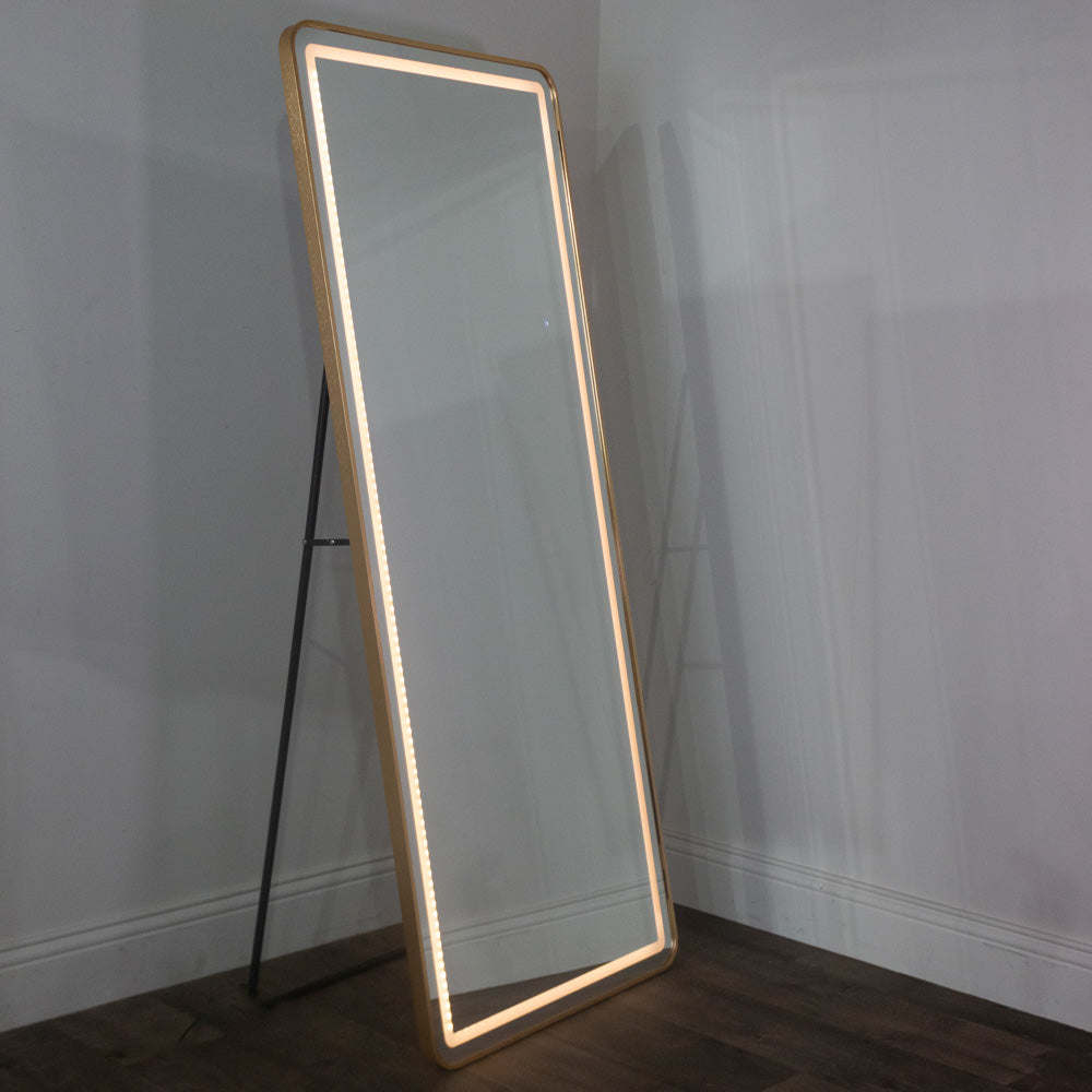 Led modena cheval mirror gold 170 x 70cm