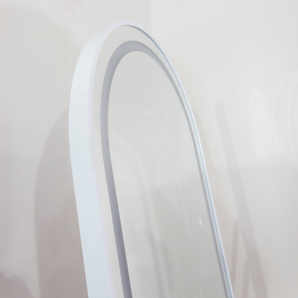 Led modena cheval arch mirror  160 x 50cm - White