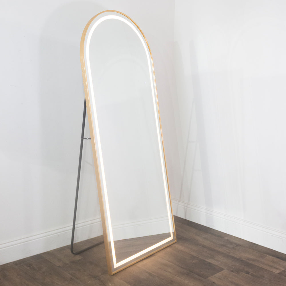 Led modena cheval arch mirror  170 x 70cm - Gold