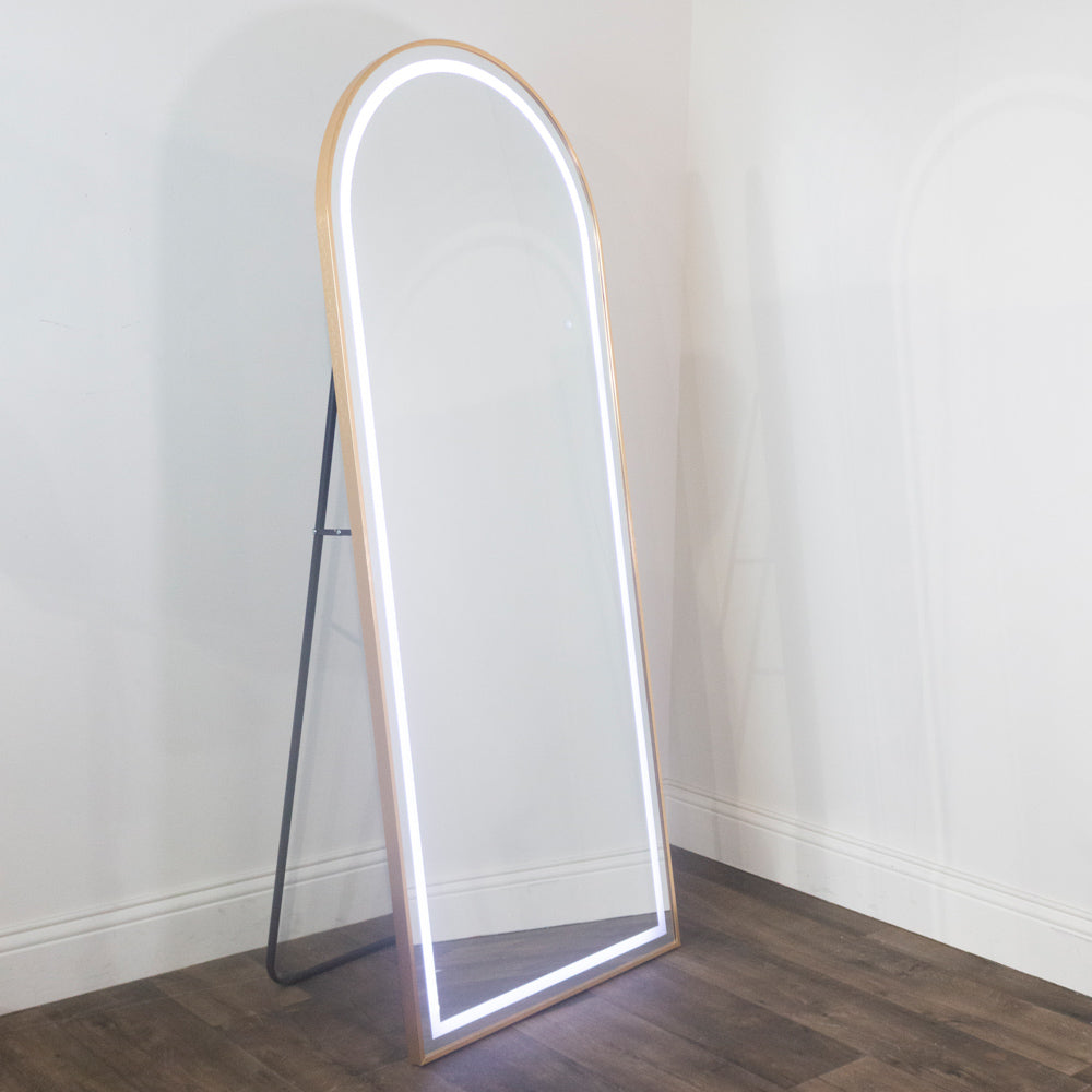 Led modena cheval arch mirror  170 x 70cm - Gold