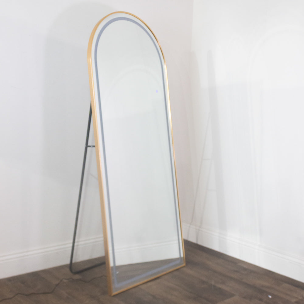Led modena cheval arch mirror  170 x 70cm - Gold