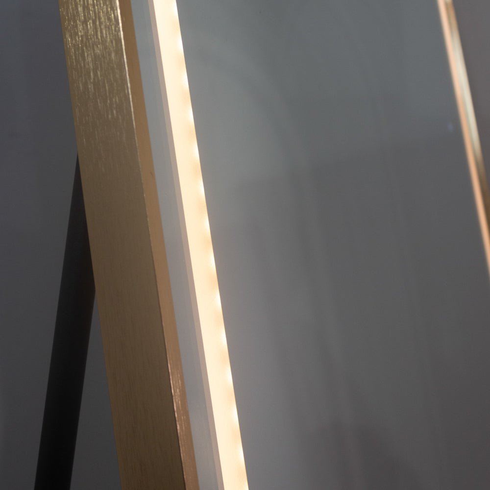 Led modena cheval arch mirror  170 x 70cm - Gold