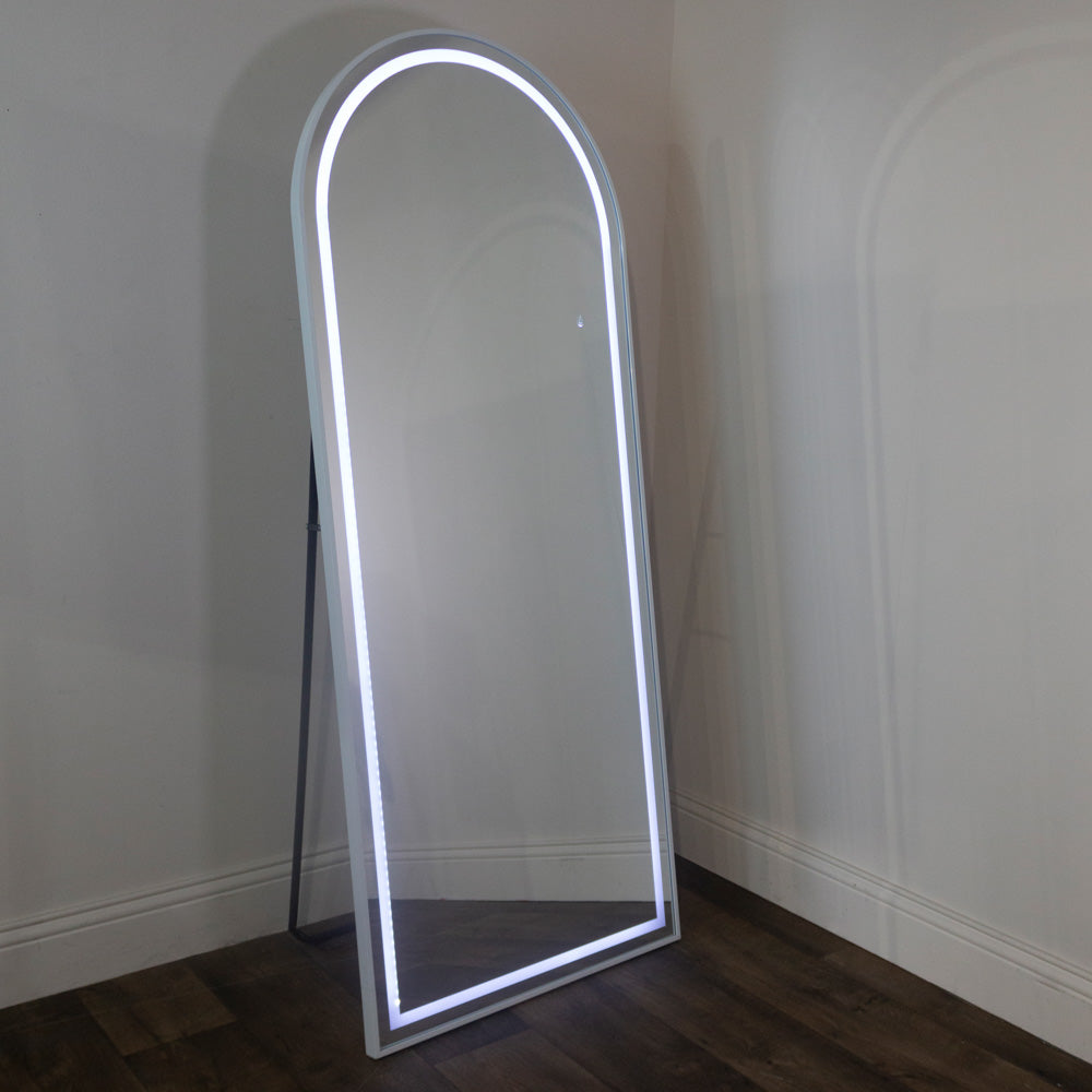 Led modena cheval arch mirror  170 x 70cm - White