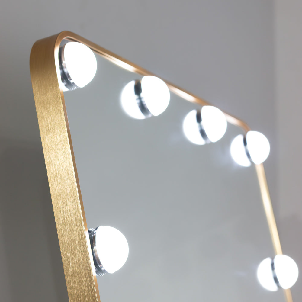 Led modena cheval arch mirror  160 x 50cm - Gold