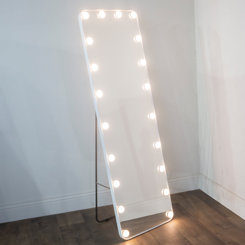 Led modena cheval arch mirror  160 x 50cm - White