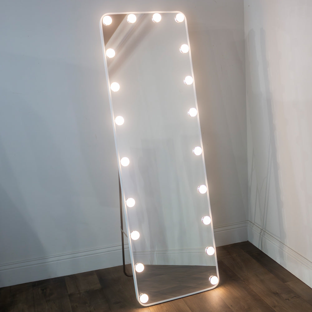 Led modena cheval arch mirror  160 x 50cm - White