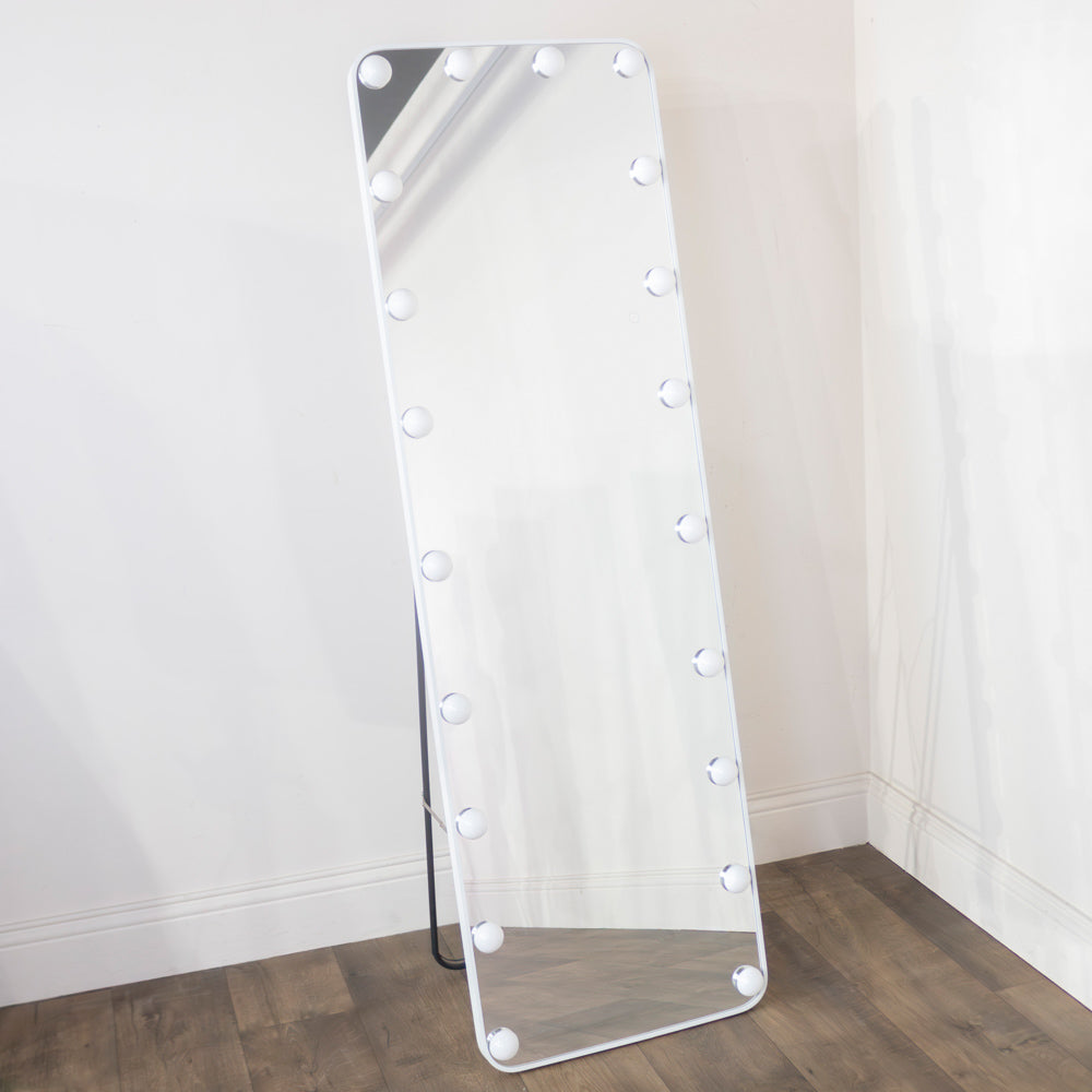Led modena cheval arch mirror  160 x 50cm - White