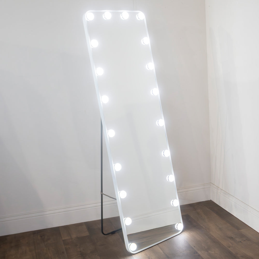 Led modena cheval arch mirror  160 x 50cm - White