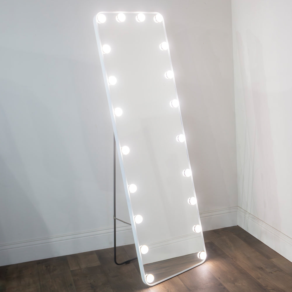 Led modena cheval arch mirror  160 x 50cm - White