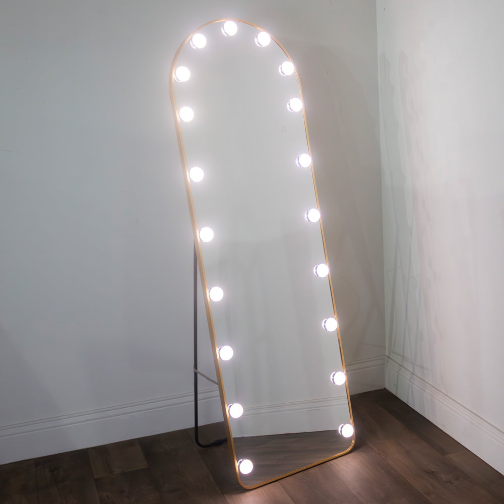 Led bulb modena cheval arch mirror gold 160 x 50cm