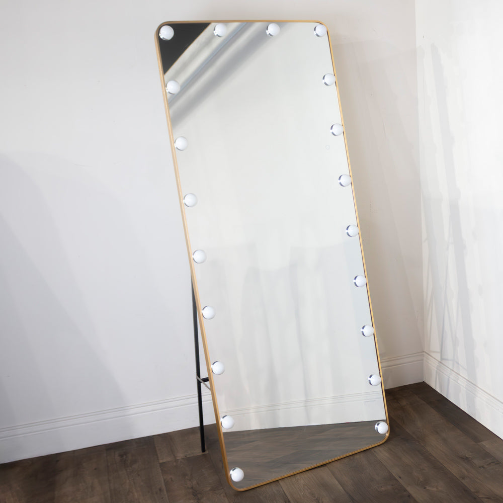 Led bulb modena cheval mirror gold 170 x 70cm