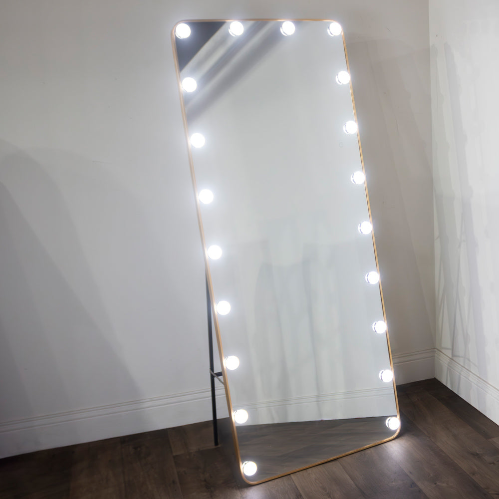 Led bulb modena cheval mirror gold 170 x 70cm