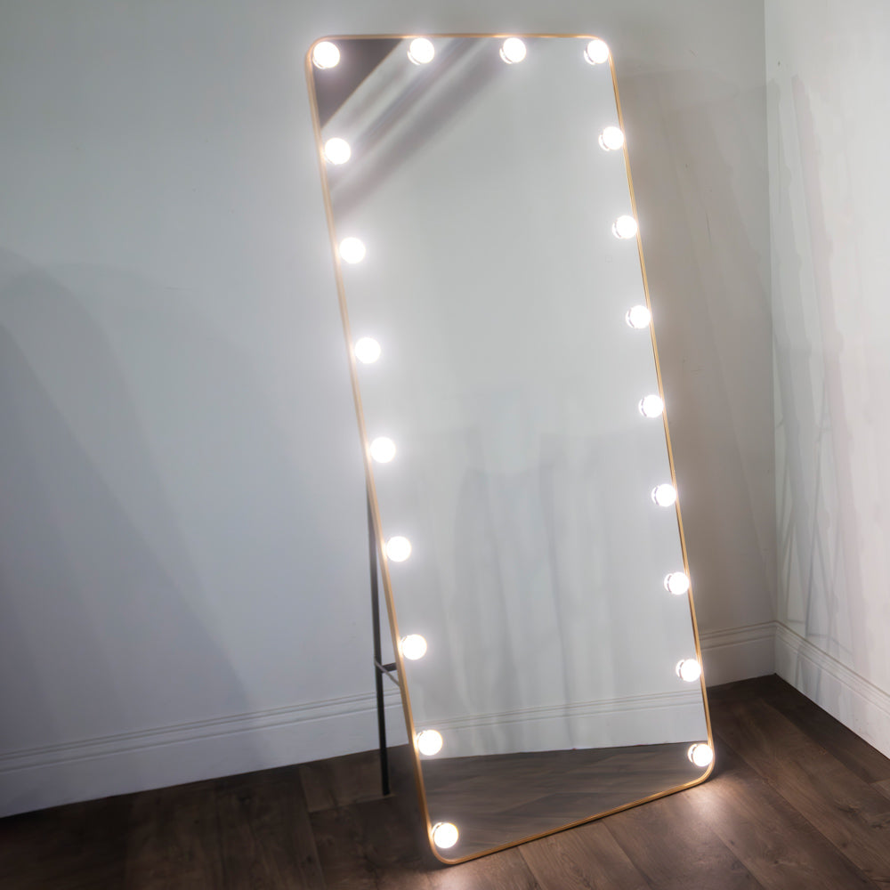 Led bulb modena cheval mirror gold 170 x 70cm