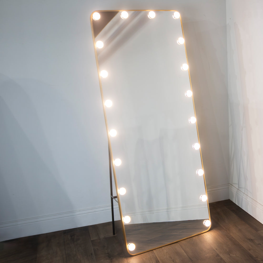 Led bulb modena cheval mirror gold 170 x 70cm