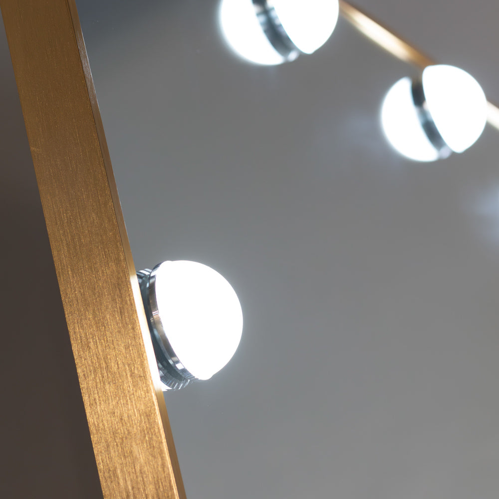 Led bulb modena cheval mirror gold 170 x 70cm