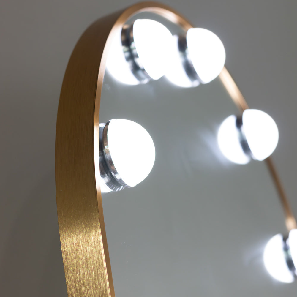 Led bulb modena cheval arch mirror gold 170 x 70cm