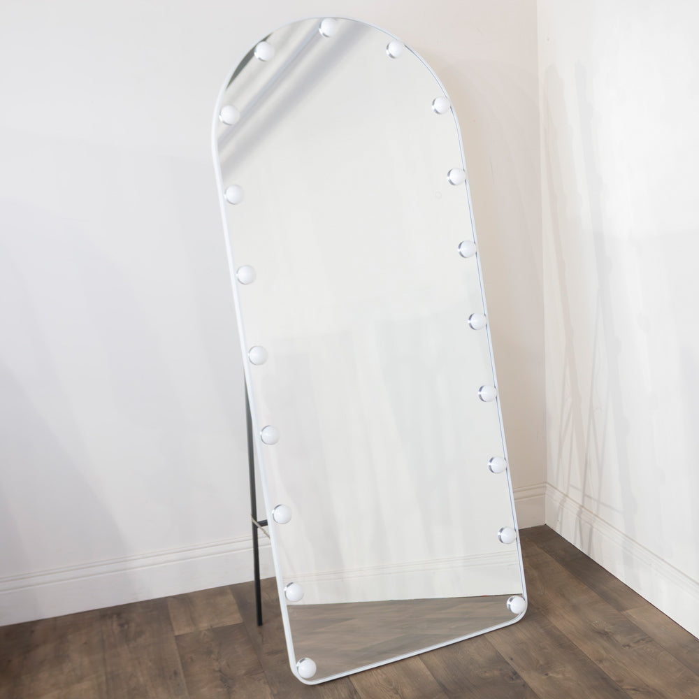 Led bulb modena cheval arch mirror white 170 x 70cm