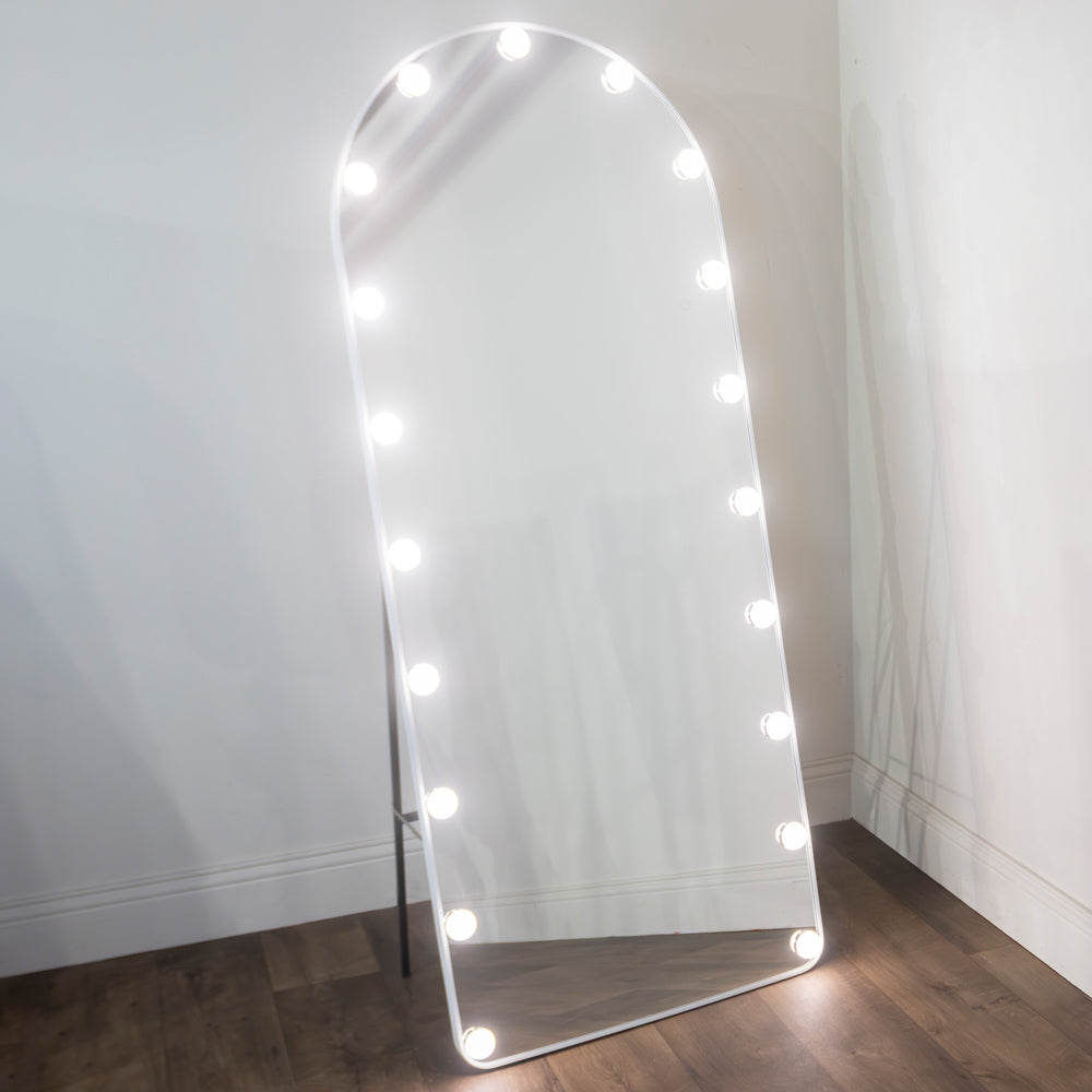 Led bulb modena cheval arch mirror white 170 x 70cm