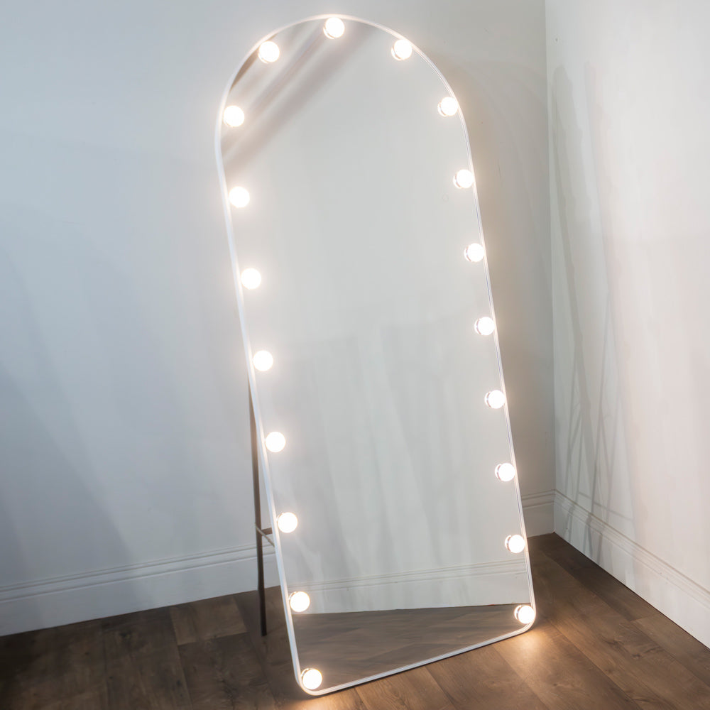 Led bulb modena cheval arch mirror white 170 x 70cm