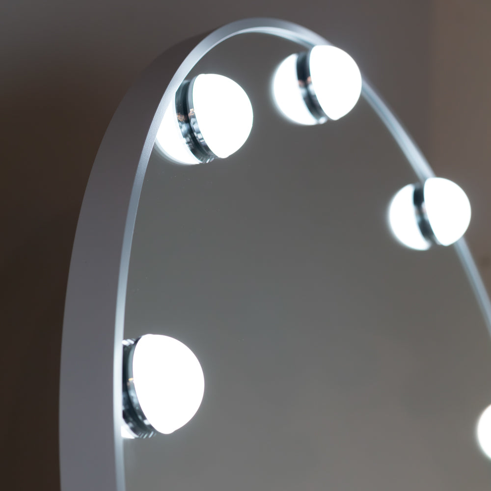 Led bulb modena cheval arch mirror white 170 x 70cm