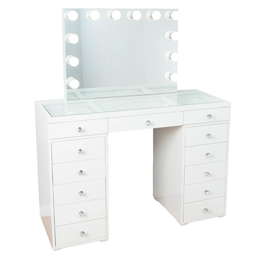 Monika Hollywood Dressing Table Set 120cm - White