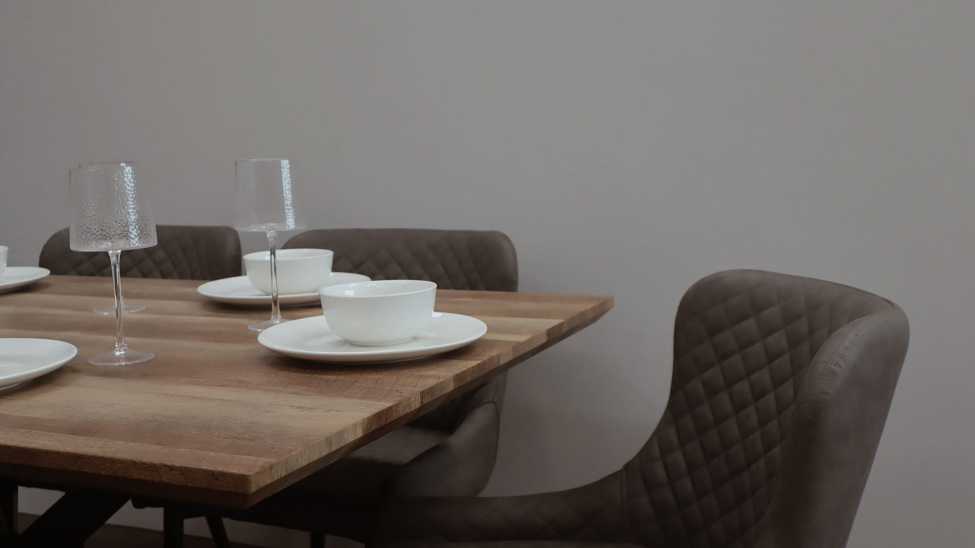 Epsom Rustic Oak 1.6m + 6 Diamond Grey PU Chairs