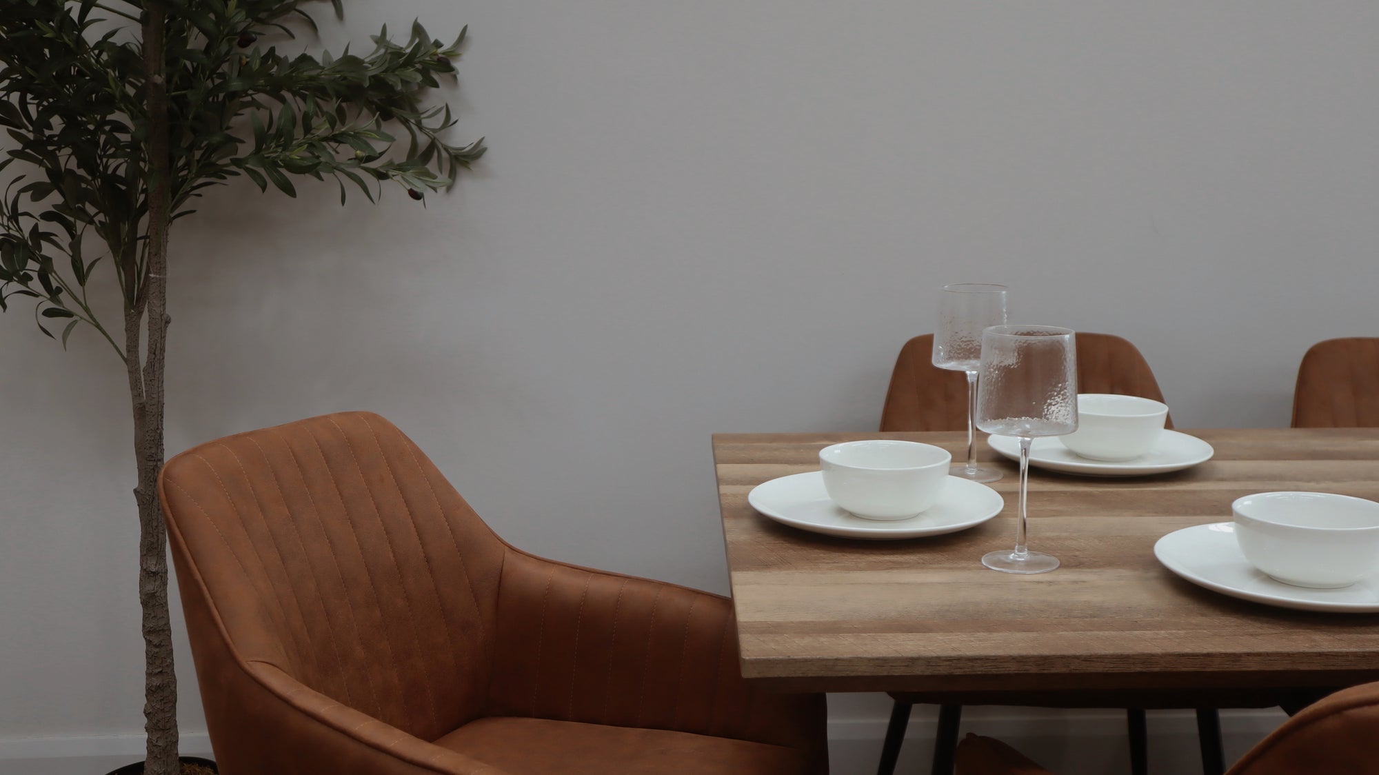 Epsom Rustic Oak 1.6m + 6 EZ Tan Suede Chairs