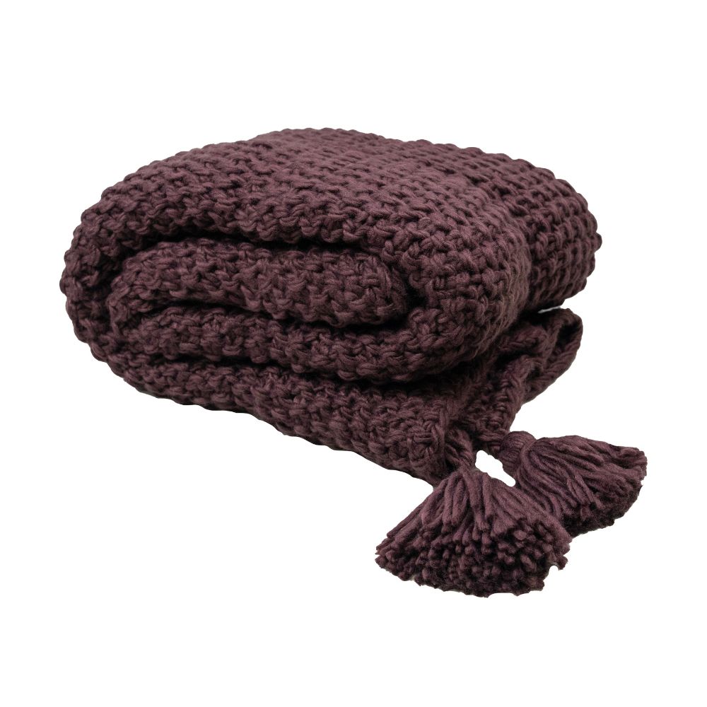 Scatter Box Collins Throw 130x160cm, Aubergine