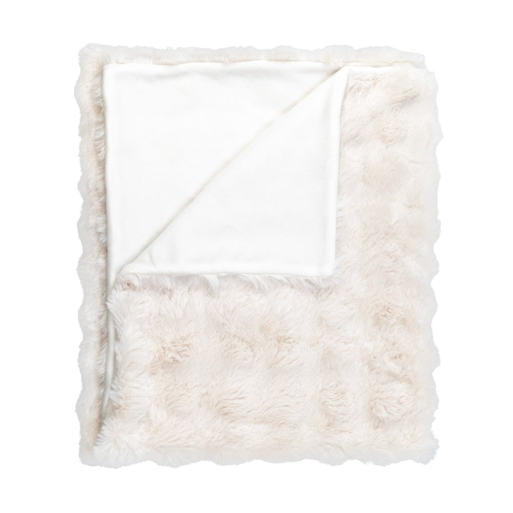 Scatter Box Flynn Faux Throw 130x170cm, Cream