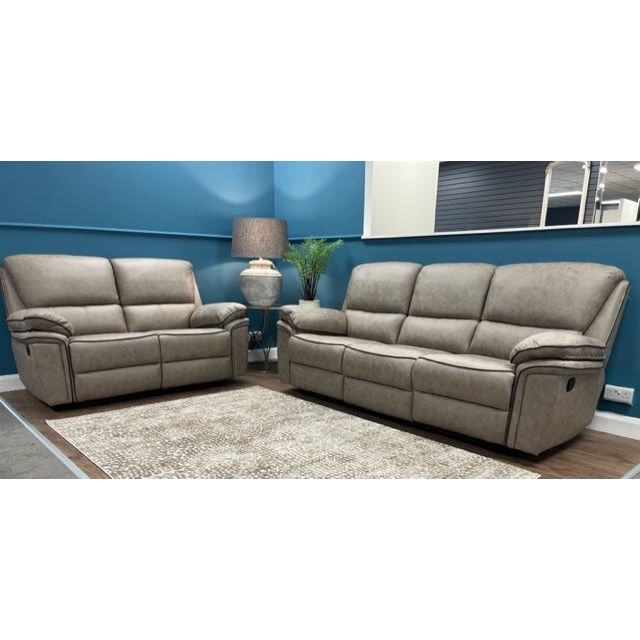 Brianna 3 + 2 reclining Sofa Range - Taupe Suede Fabric