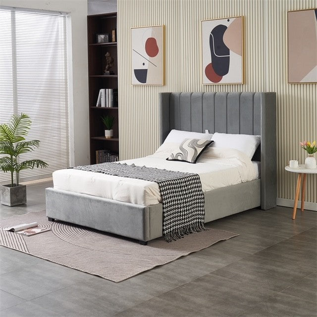 Kildare Bed Double - Grey Velvet