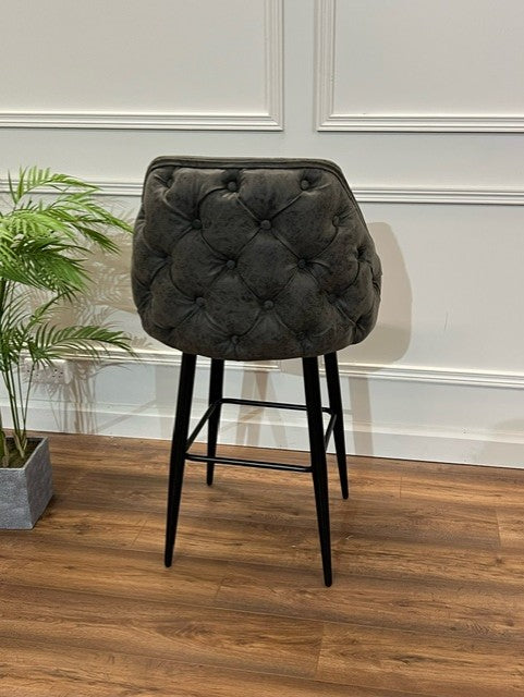 Astley Barstool - Graphite Mystique Suede