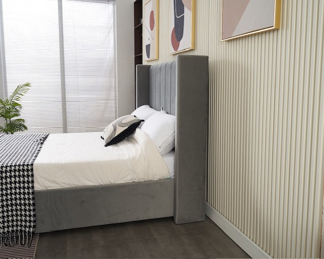 Kildare Bed Double - Grey Velvet