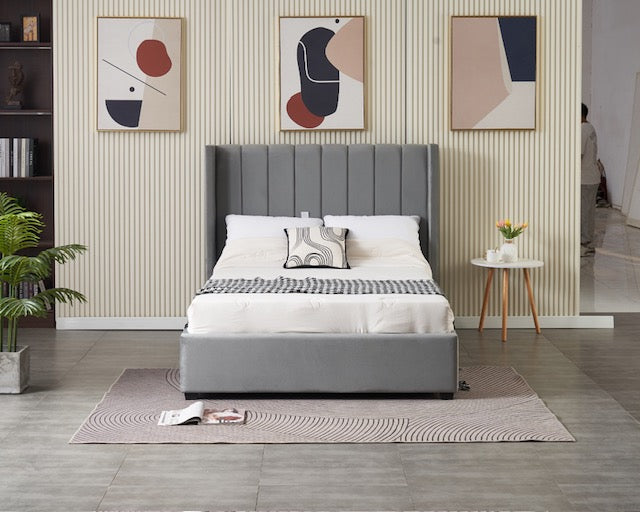 Kildare Bed Double - Grey Velvet