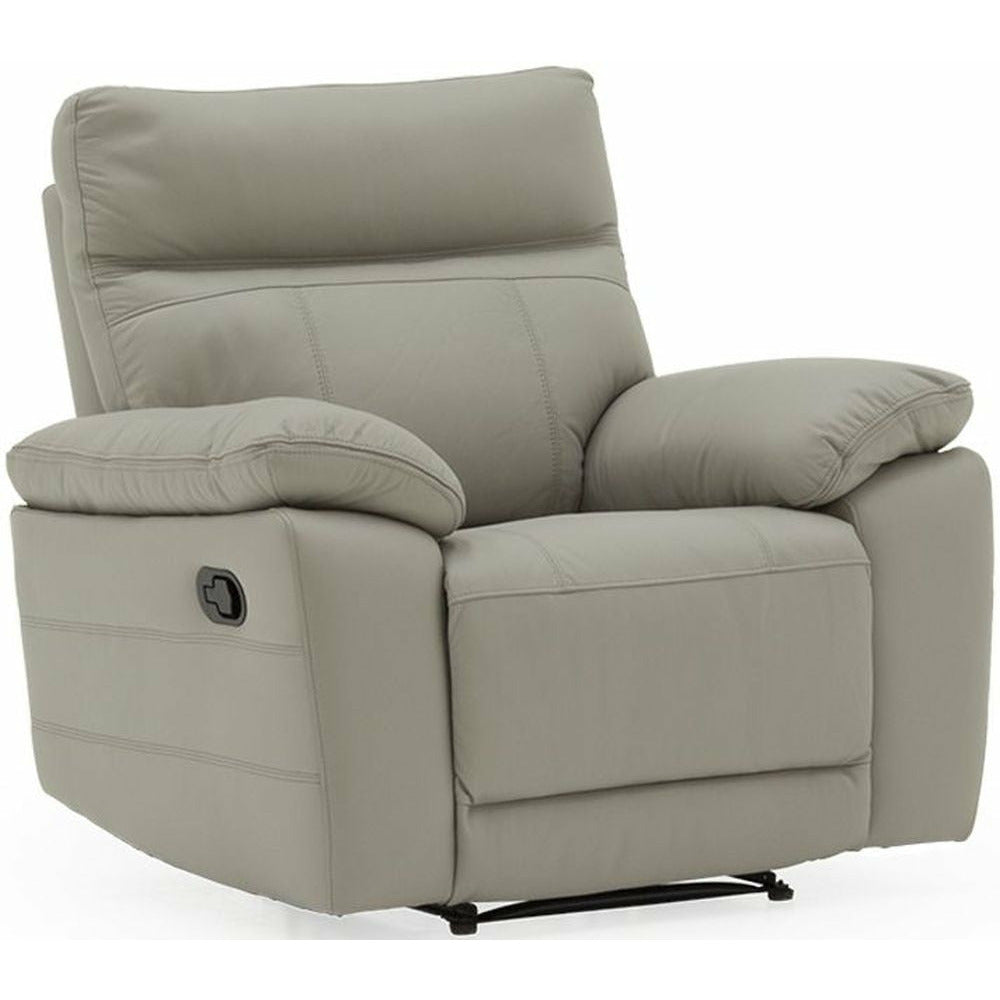Lucca Italian Leather / Match Range Recliner Light Grey