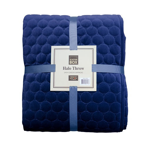 Scatter Box Halo 140 x 240cm Bedspread, Navy