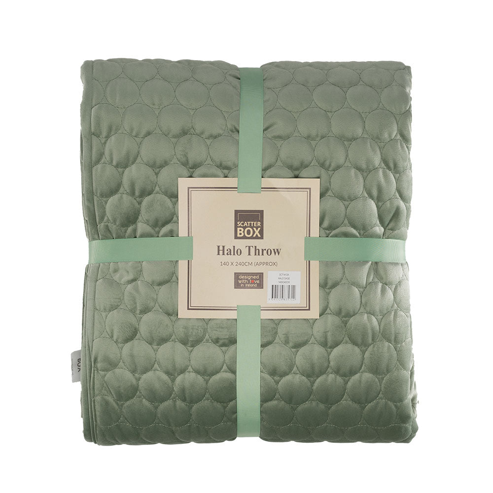 Scatter Box Halo 140 x 240cm Bedspread, sage