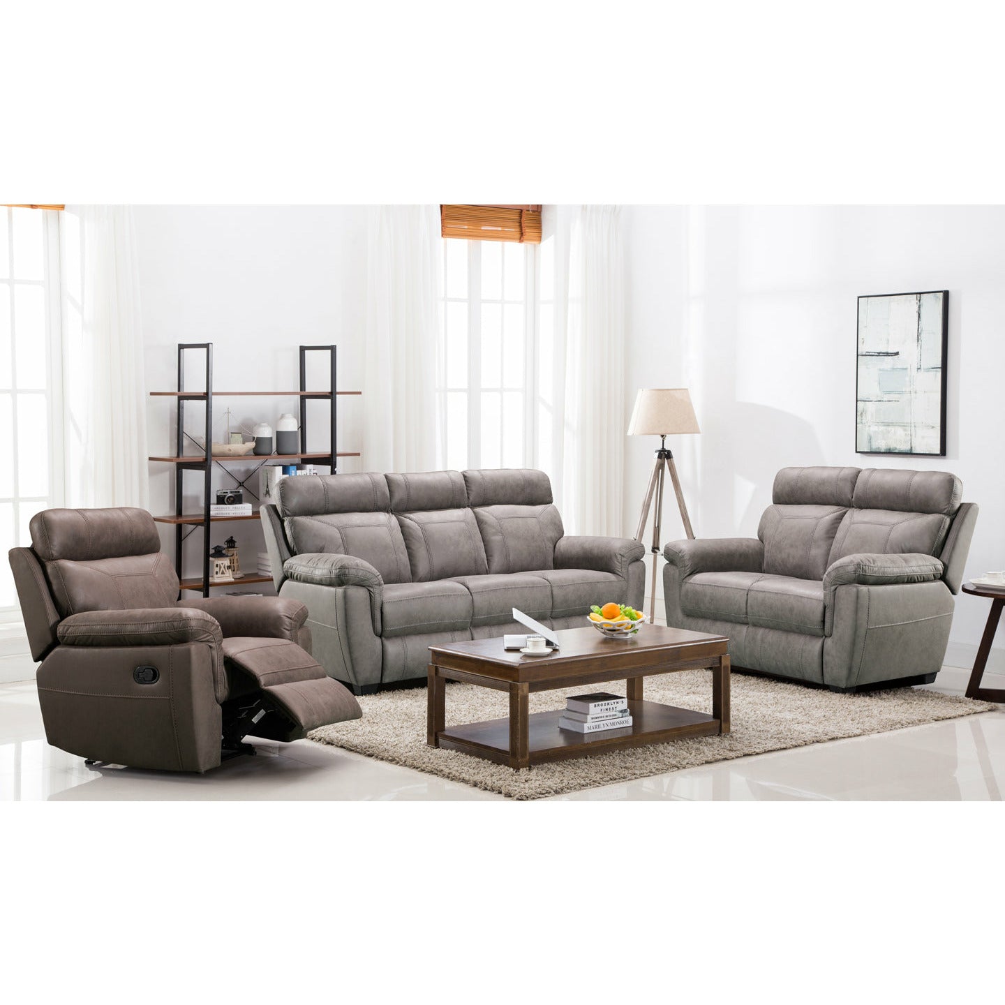 Noah Grey 3 Seater Sofa (Fixed)