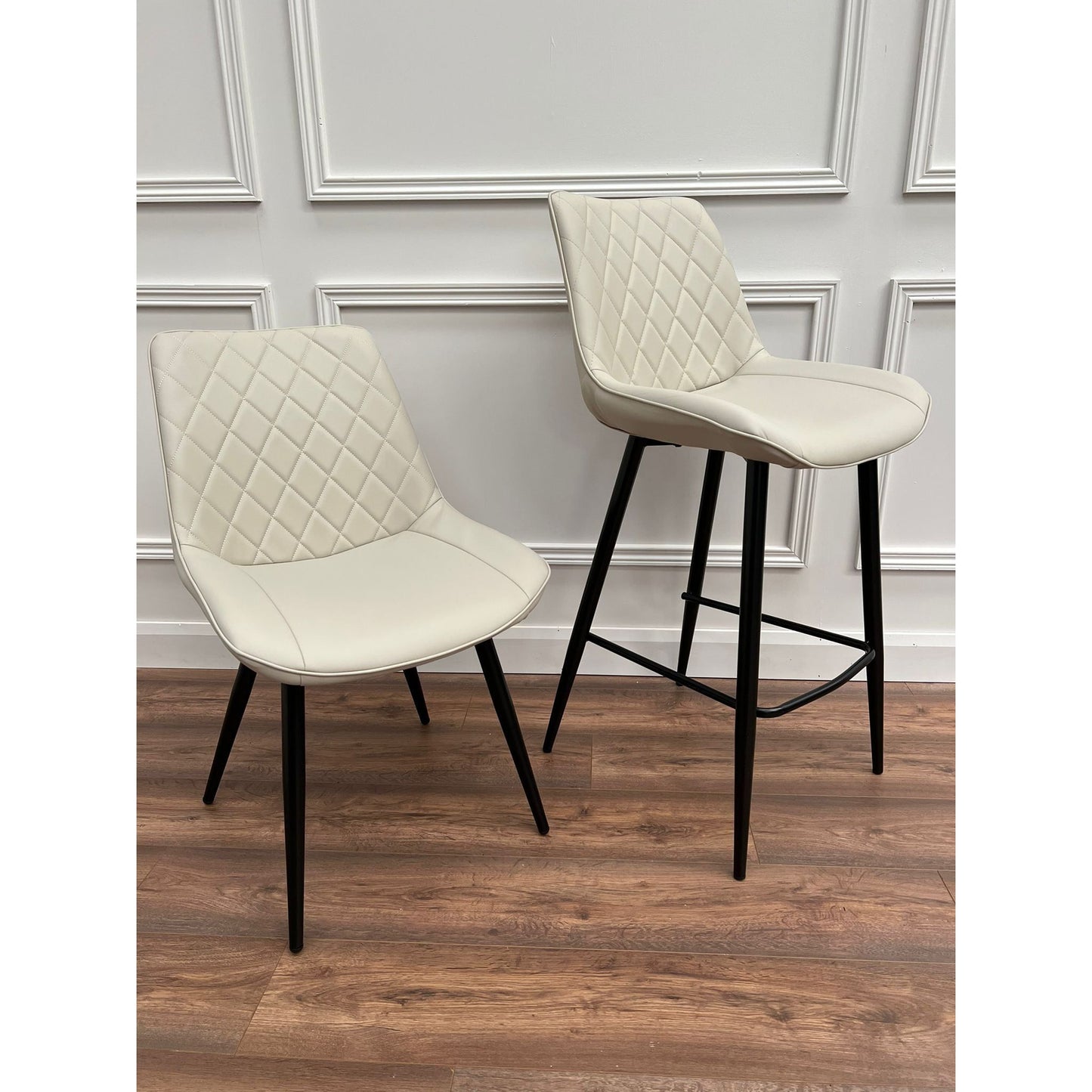 selena - Cream leatherette Barstool