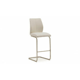 Elis Bar Stool Taupe - Brushed Steel Leg