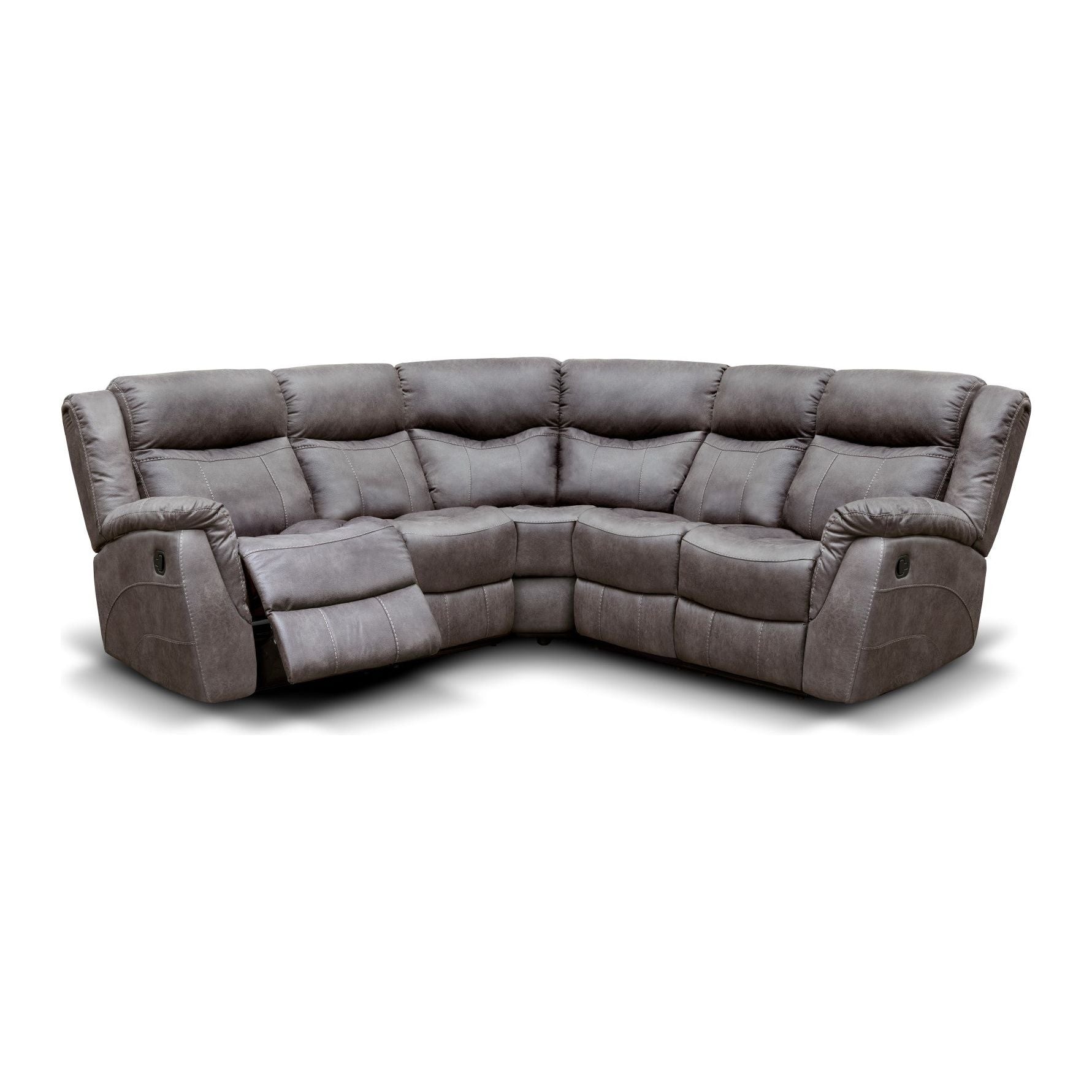 Nevada Corner Sofa Dark Grey Suede Fabric