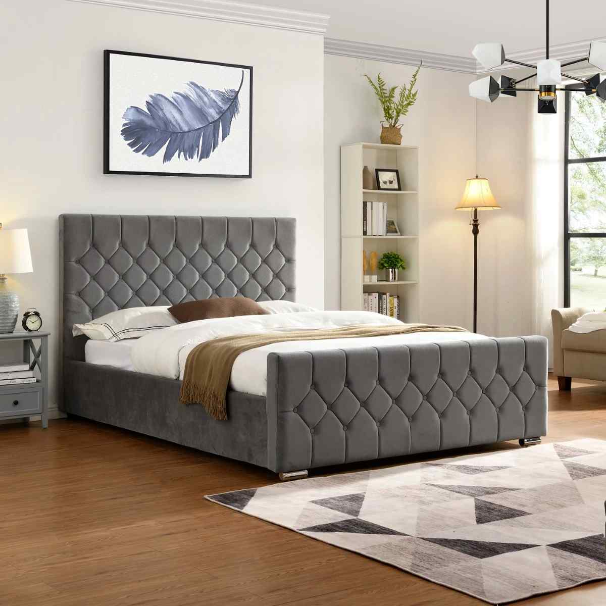 Becky - Grey 4ft6 Double Bedframe