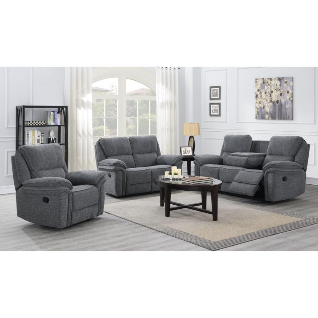Darcy Reclining Sofa Range Dark Grey Fabric - Main Image